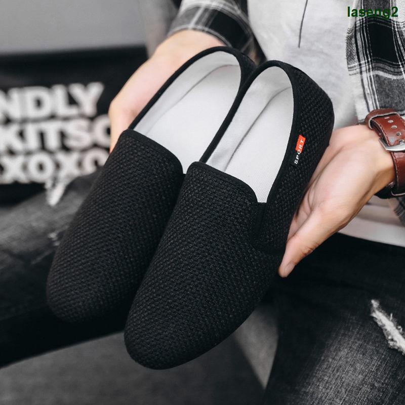 Giày Lười Vải Lanh Thoáng Khí Thời Trang Mùa Hè Cho Nam