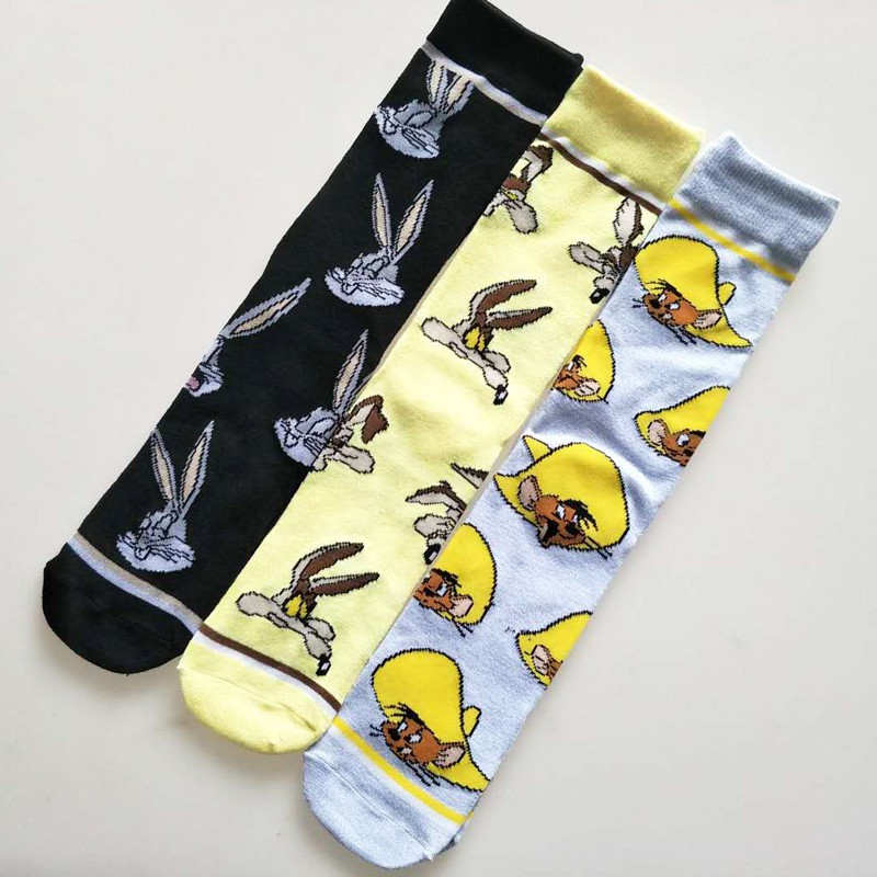 Vớ Cotton Unisex Họa Tiết Hoạt Hình Thỏ Đáng Yêu Thời Trang