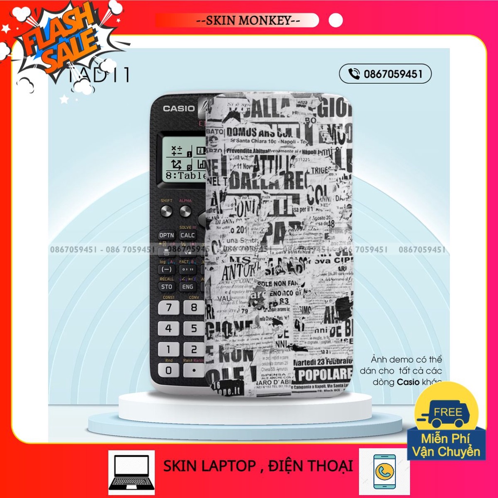 Skin Dán Máy Tính Học Sinh Casio 580, Casio 570, Casio 570-2nd In Hình ĐỘC ĐÁO SƯU TẦM 2 ( Gồm Mặt Nắp + Mặt Lưng)