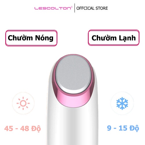 Máy hút mụn đầu đen cầm tay mini Lescolton gồm cả chế độ máy massage mặt nóng lạnh đa năng kèm 5 đầu hút