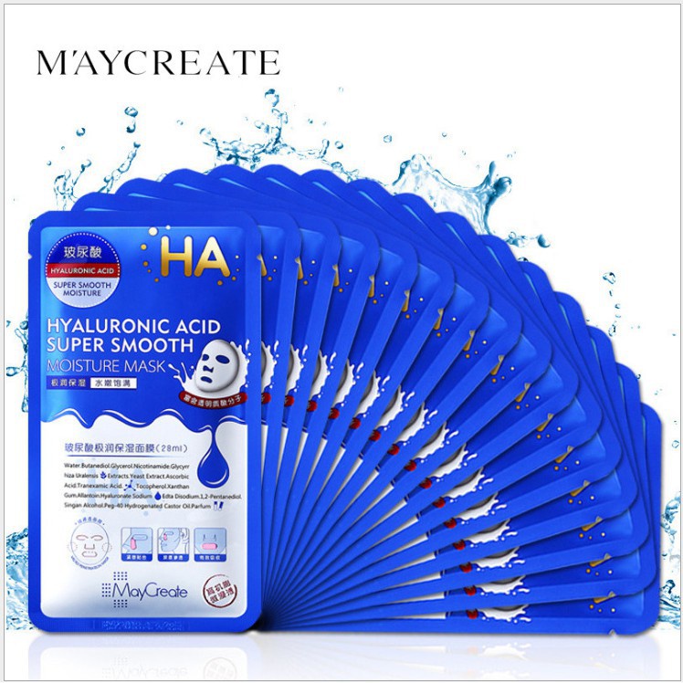 Mặt Nạ Dưỡng Da Mặt Nạ Dưỡng Ẩm Trắng Da Ha Hyaluronic Acid Maycreate Pl4 | Thế Giới Skin Care
