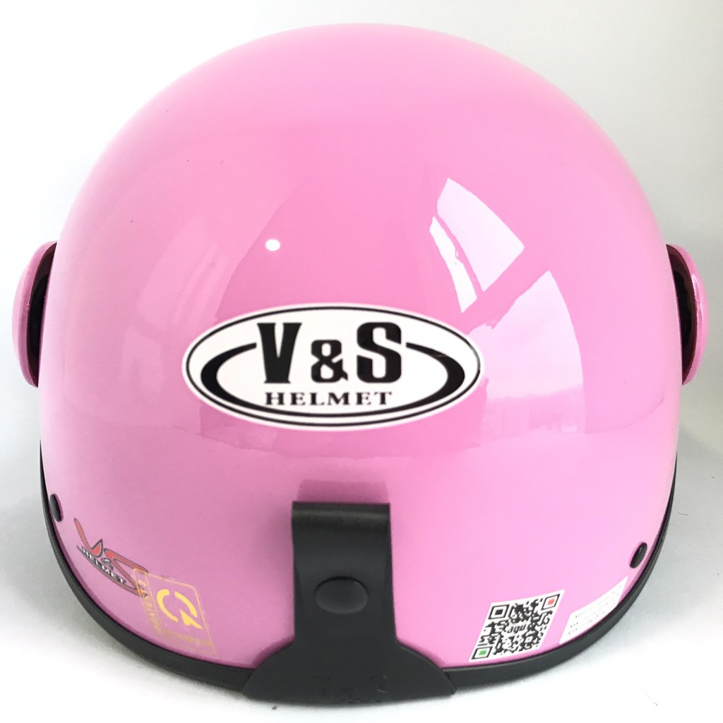 Mũ bảo hiểm nửa đầu có kính V&amp;S Helmet - VS105K - Hồng nhạt bóng