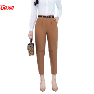 Quần Tuýp si be bò baggi cạp đai liền, phối thắt lưng da Toson 23503E81