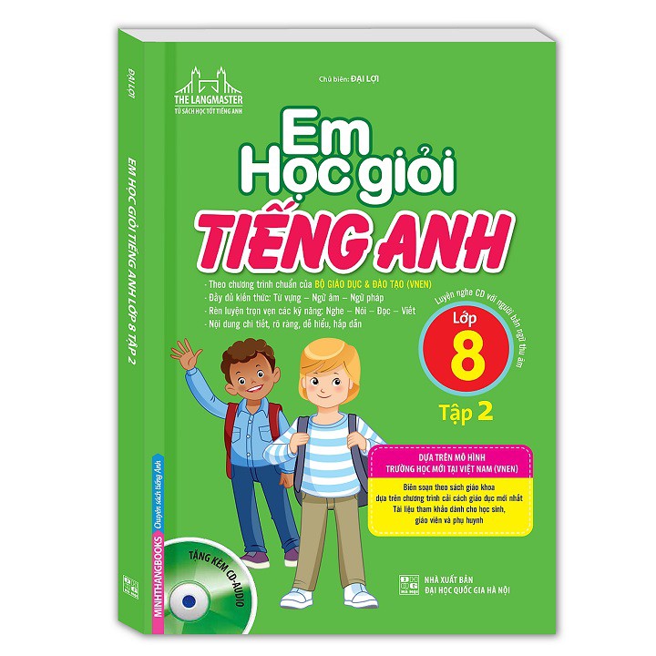 Sách - The Langmaster - Em Học Giỏi Tiếng Anh Lớp 8 Tập 2 (Kèm Cd)