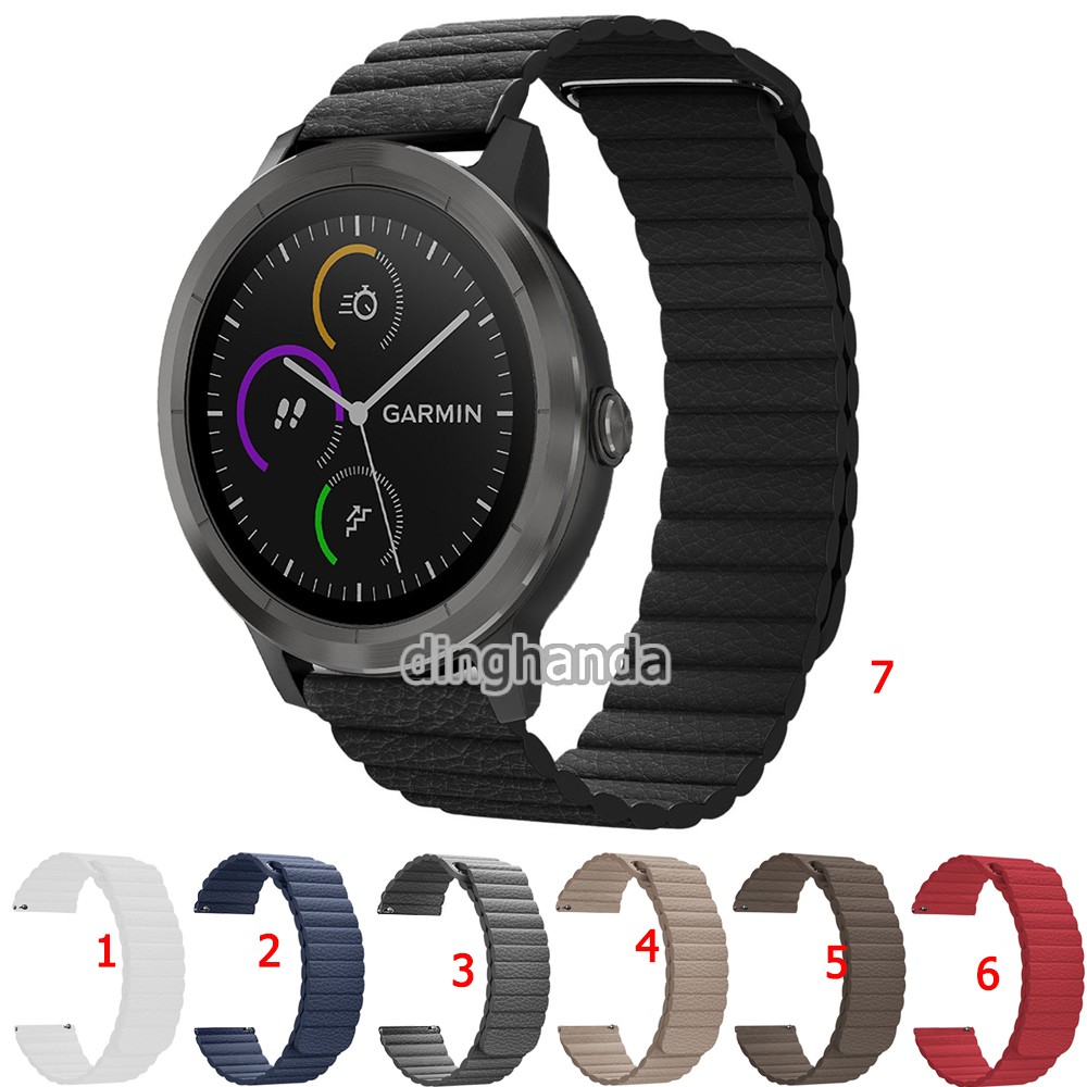 Dây đeo da chính hãng nam châm dành cho đồng hồ thông minh Garmin Vivoactive 3