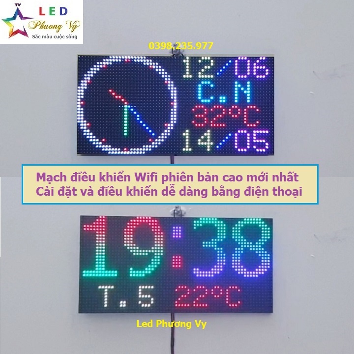 Mua Đồng hồ Led ma trận P5 full color - Đồng hồ lịch vạn niên - Bản ...