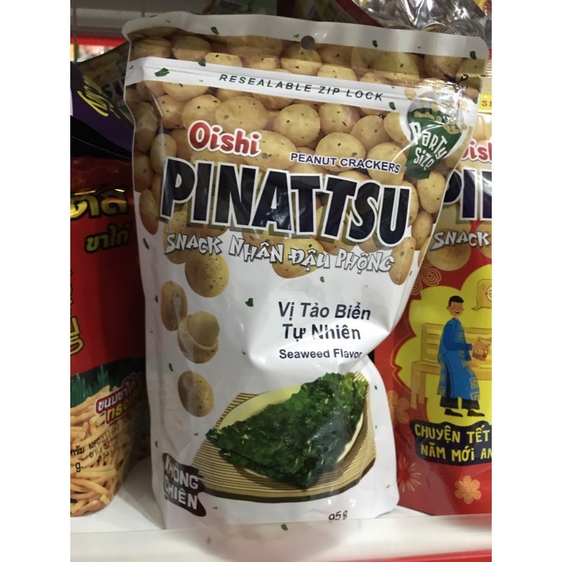 [SP siêu hot!!! Oishi]Đậu phộng Pinatsu gói lớn 95g (5 vị: cốt dừa, hải sản, mực, phô mai, tảo biển)