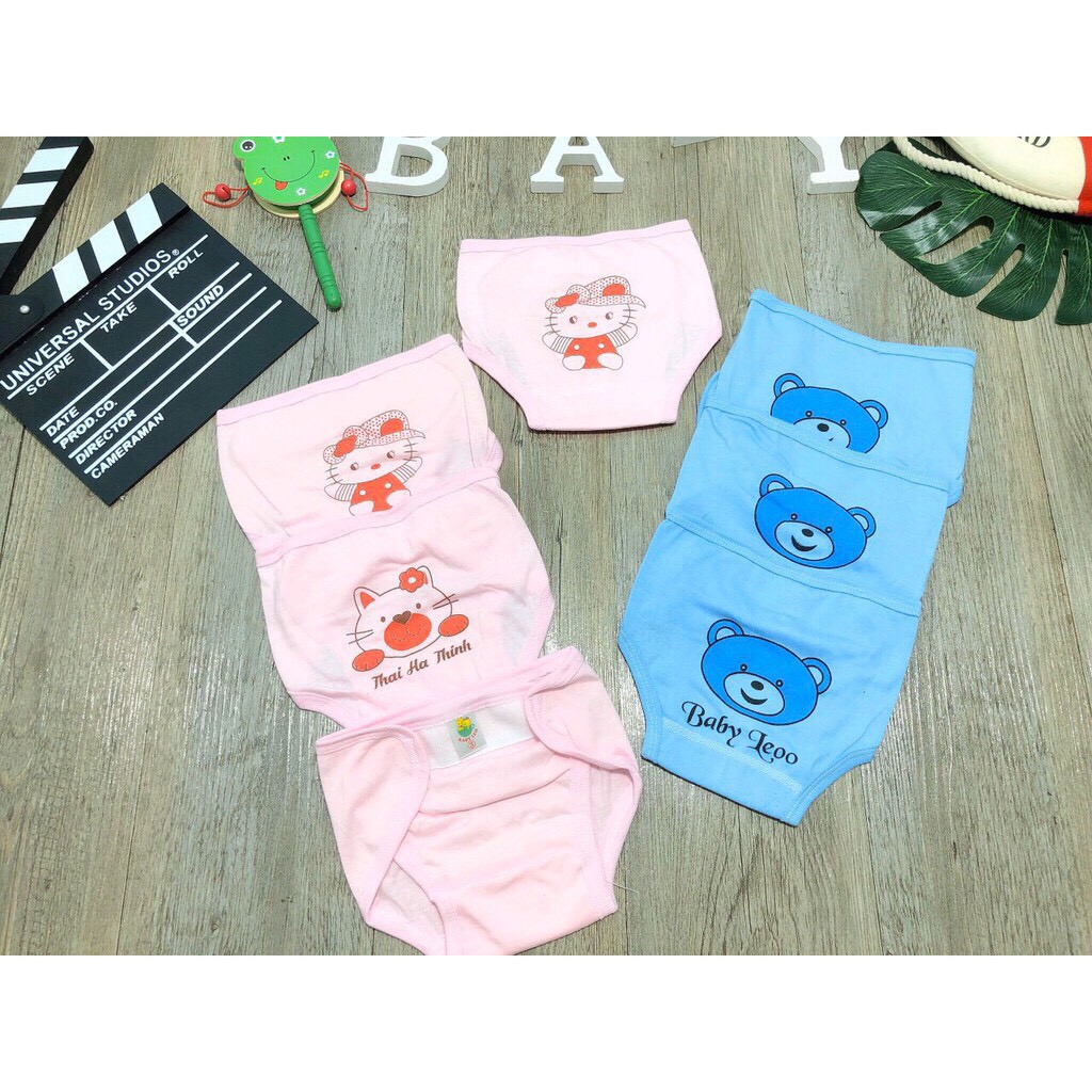 Quần đóng bỉm, quần dán bỉm Baby Leo in hình cho bé có size từ 3-9kg