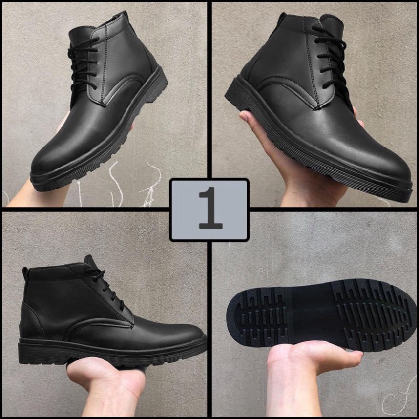 Giày Boots Martens SN01 da bò cao cổ nam đế độn cá tính năng động trẻ trung