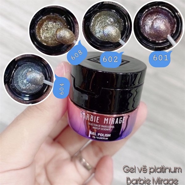 Gel vẽ nhủ Barbie Mirage kim tuyến sáng - Sushi nail mi