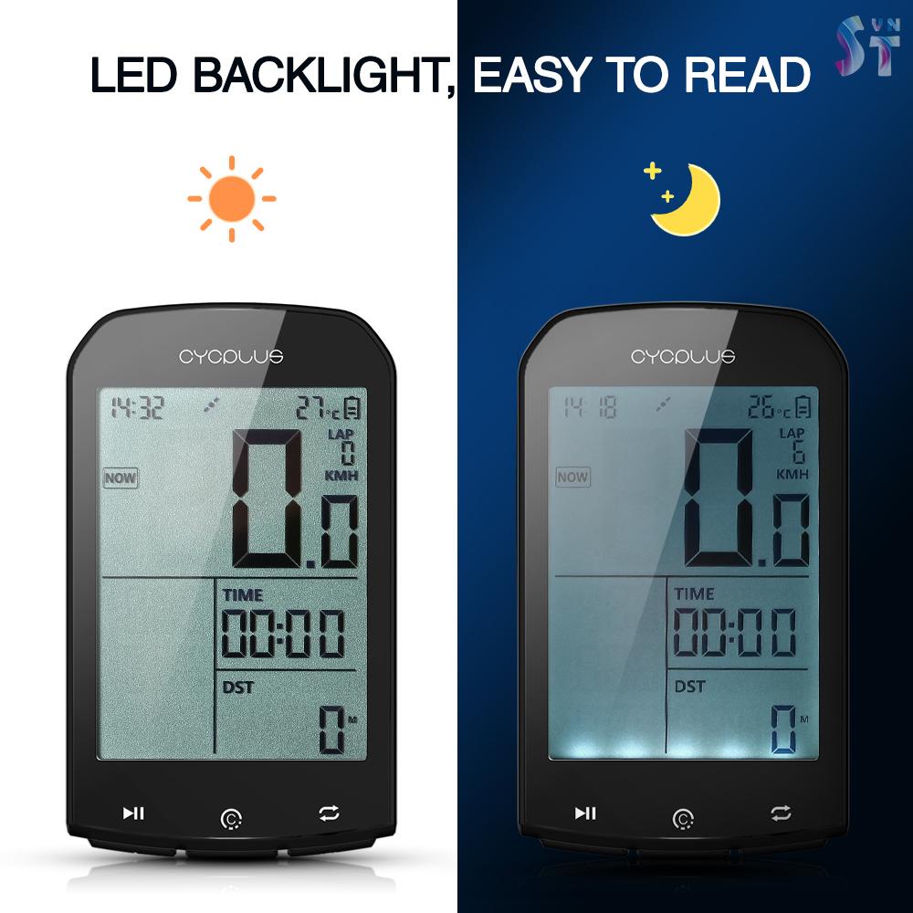 Đồng Hồ Tốc Độ Không Dây Thông Minh GPS BT 4.0 Có Đèn Nền IPX6 Dành Cho Xe Đạp