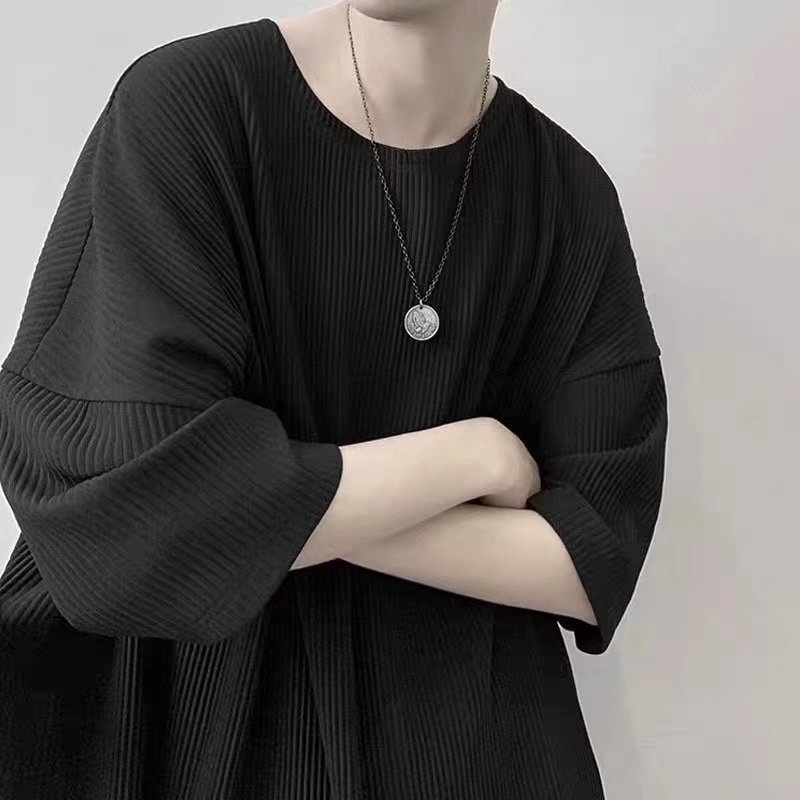 Áo Thun Tay Ngắn Dáng Rộng Màu Trơn Kẻ Sọc Thời Trang Hàn Quốc Cho Namáo simple unisex thun cổ tròn