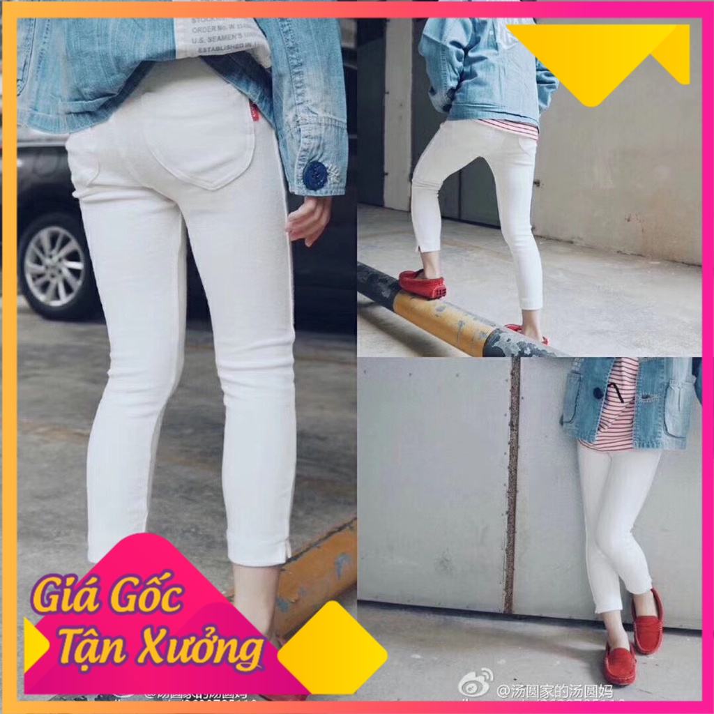 Quần ôm trẻ em 7-14 tuổi, Quần tregging cho bé gái và bé trai vải cotton len dày mềm mịn hàng Quảng Châu