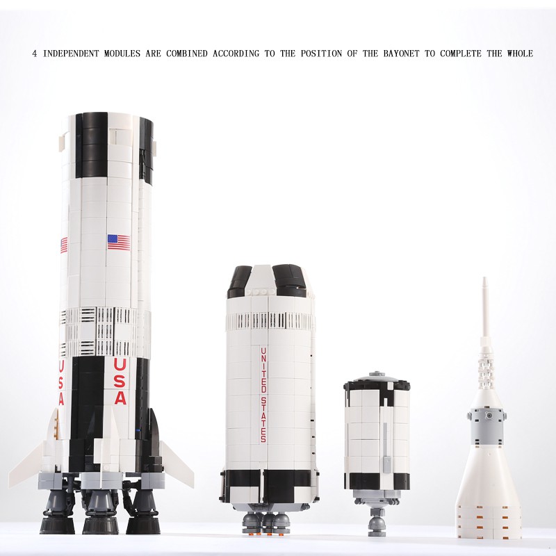 Lắp Ráp Mô Hình KING 80013 Nasa Apollo Saturn V Tàu Vũ Trụ Apollo Saturn V Hoa Kỳ 37003