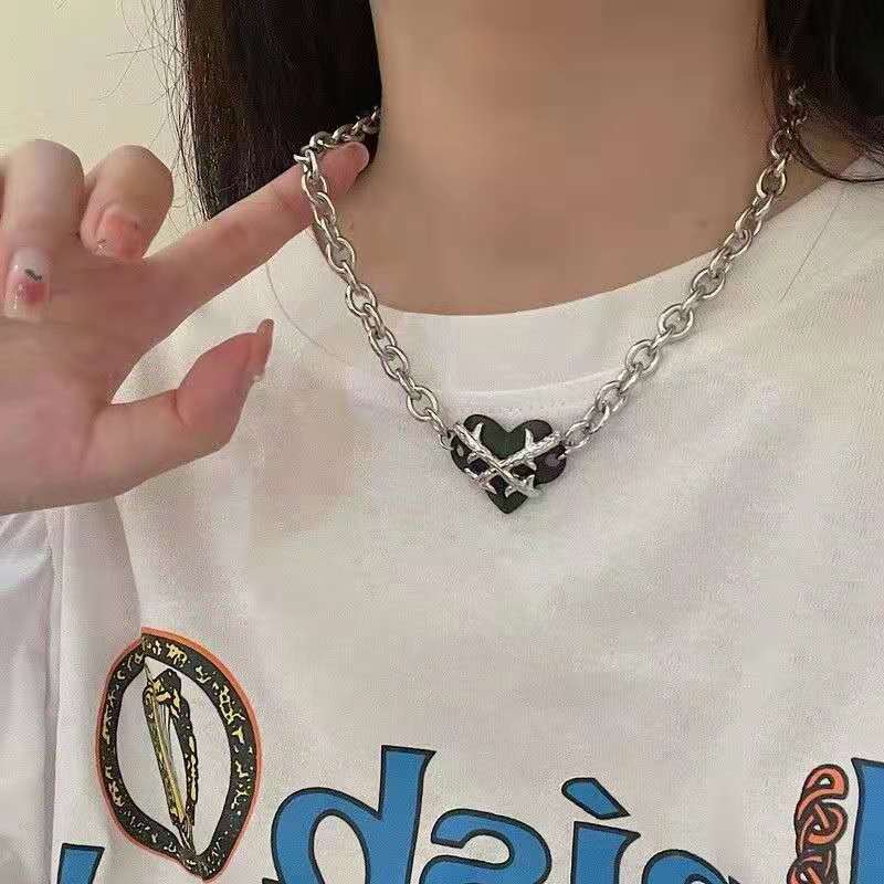 Vòng cổ Nhiều Lớp Mặt Trái Tim Thời Trang Cổ Điển Cho Nữ
