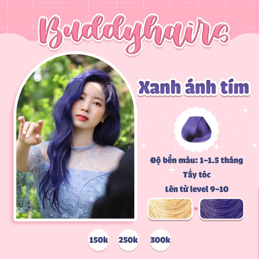 Thuốc nhuộm tóc màu Xanh ánh tím / Navy Blue được tặng kèm 1 Thuốc tẩy tóc của Buddyhairs, Buddy.hairs