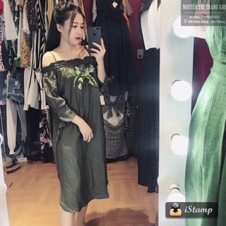 Váy Zara Trễ Vai Thêu 