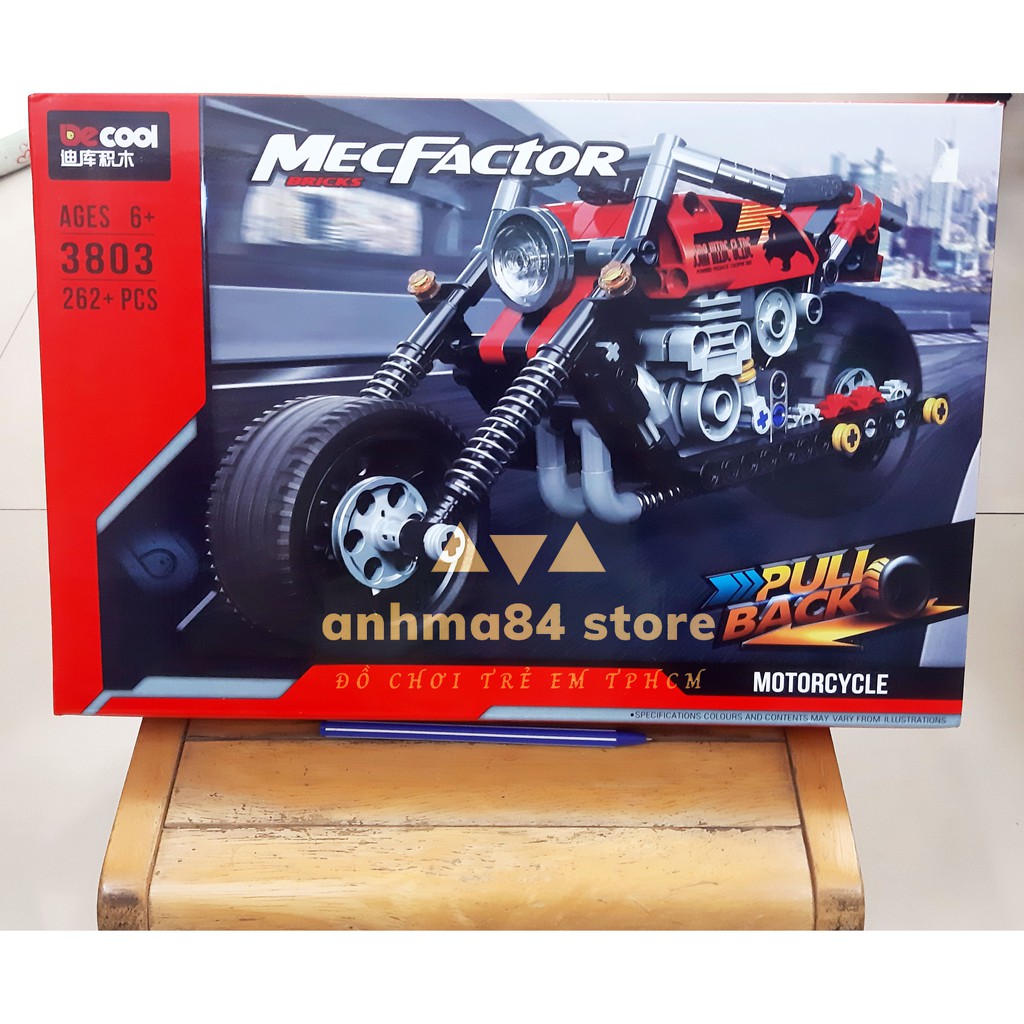 Đồ chơi LEGO xếp hình Siêu Xe Môtô xịn sò - Mô hình LEGO xe moto bánh cao su, chạy trớn - 262 miếng - anhma84 store