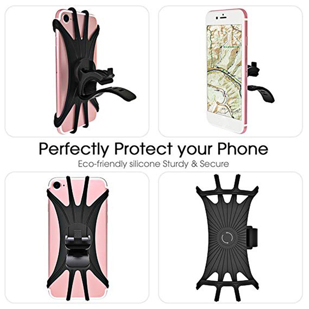 Giá đỡ điện thoại gắn tay lái xe đạp bằng silicone chống sốc nhiều màu sắc tùy chọn xoay được 360 độ tiện lợi