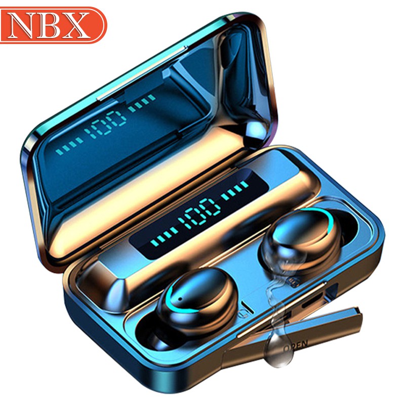 （Phát hành trong vòng 1 ngày）NBX F9-5 TWS Quốc Tế Nút Cảm Ứng, Thời gian chờ 120 giờ , Hiển Thị Pin, Micro HD Tai nghe không dây