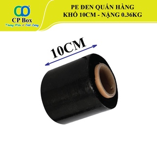 Màng PE đen quấn hàng, khổ 10cm, nặng 0.36kg/ cuộn - CP Box