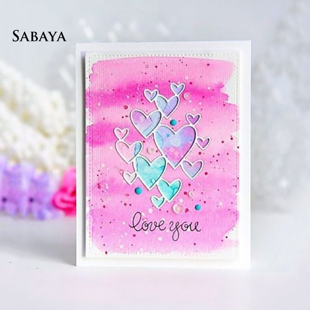 Khuôn Cắt Giấy Làm Từ Kim Loại Hình Trái Tim Cách Điệu Trang Trí Scrapbook