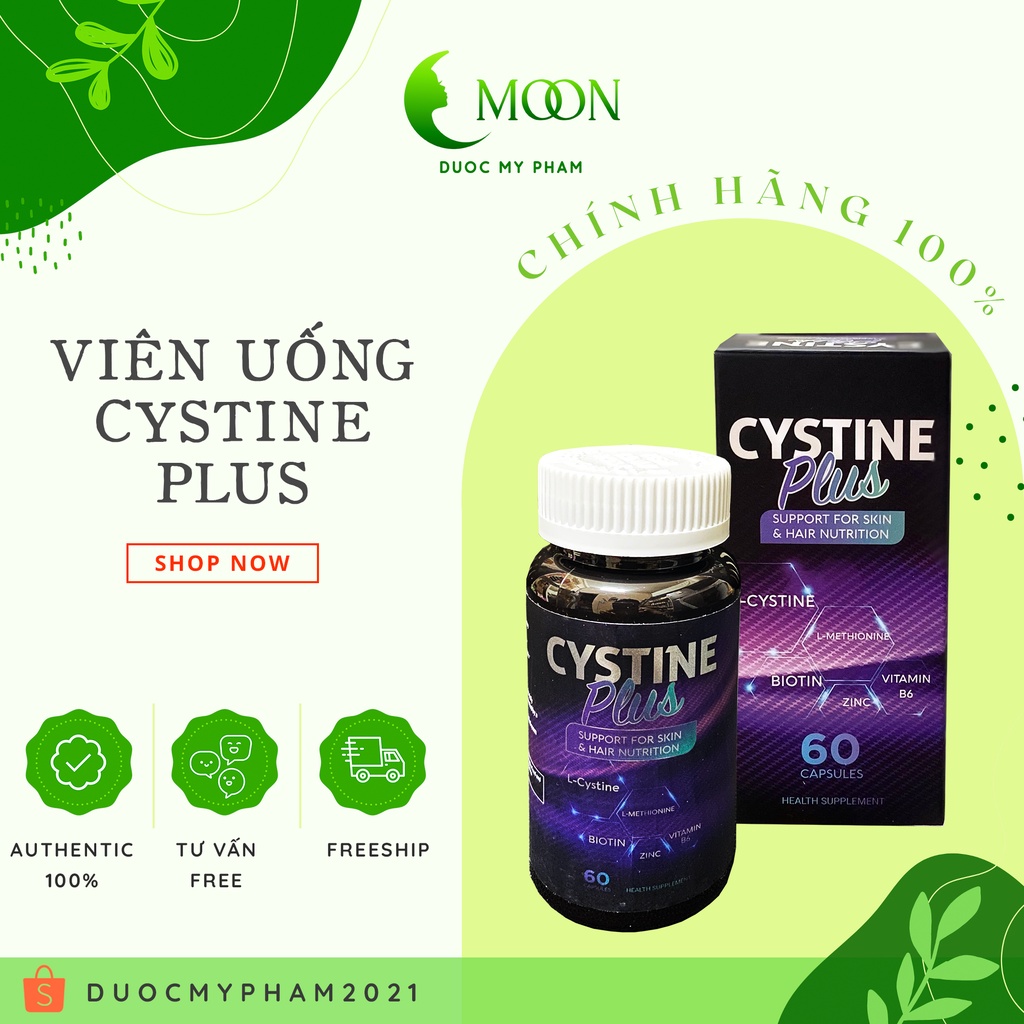 [ CHÍNH HÃNG] Cystine Plus-Viên uống giảm mụn, ngăn rụng tóc và giảm sắc tố Supplement Fact Cystine Plus