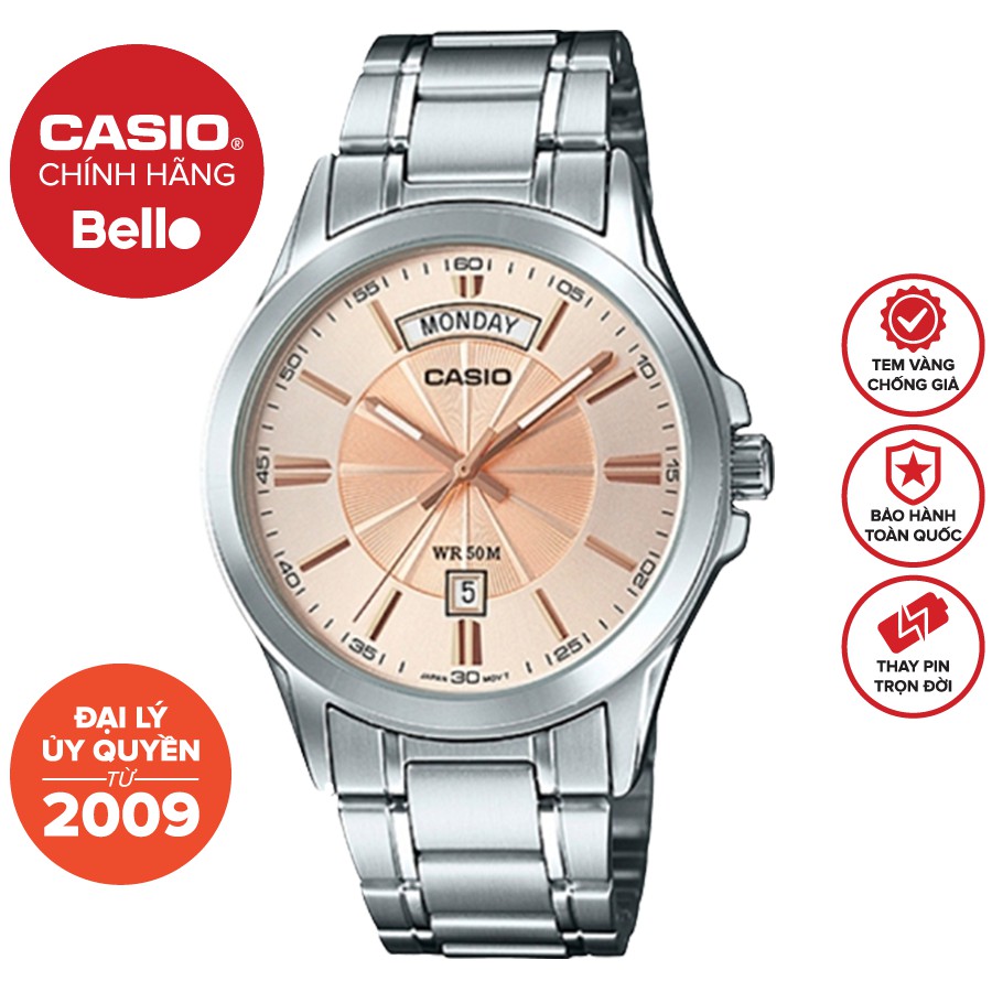 MTP-1381D Đồng hồ Nam dây kim loại Casio chính hãng BH 1 Năm Pin Trọn Đời MTP-1381
