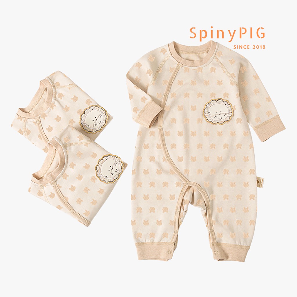 Quần áo sơ sinh 0-2 tuổi 100% cotton hữu cơ tự nhiên không chất tẩy nhuộm hoạ tiết đơn giản đáng yêu