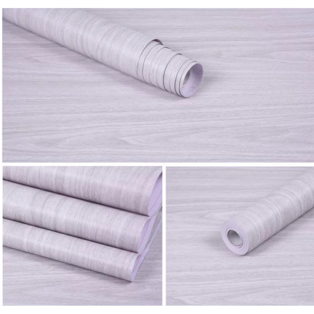 Decal giấy dán tường giả ván xám tông màu sáng khổ 45cm keo sẵn