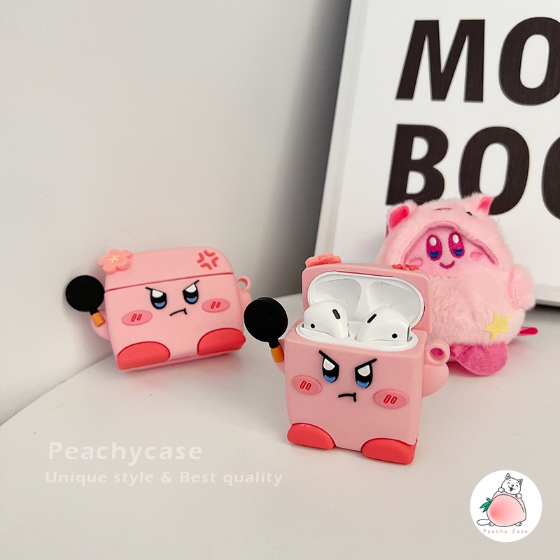 Vỏ Bảo Vệ Hộp Sạc Tai Nghe Airpods 1 2 Pro Air Pod 3 Bluetooth Không Dây Bằng Silicon Hình Angry Kirby Dễ Thương