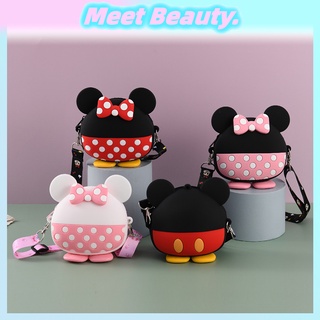 Túi Đeo Chéo Vai Bằng Silicon Hình Mickey Minnie Dành Cho Bé Gái