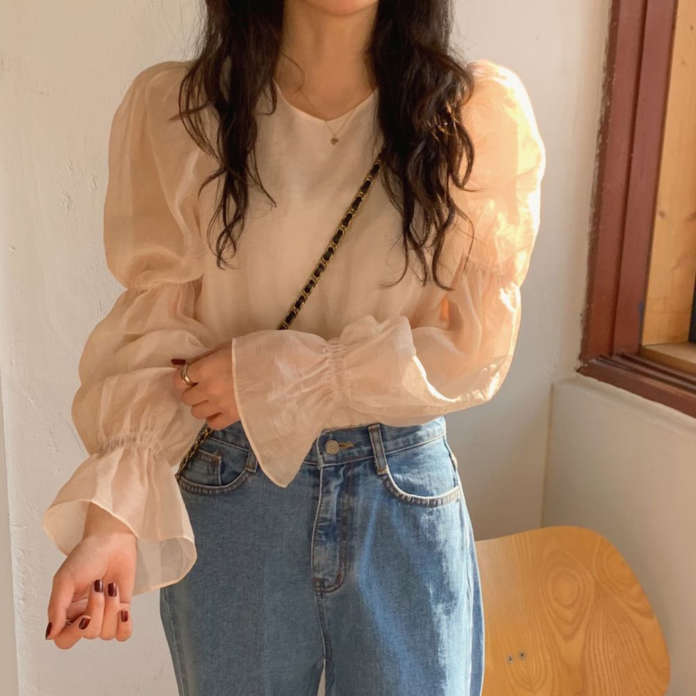 Áo kiểu tay phồng phong cách Hàn Quốc cho nữ 42254