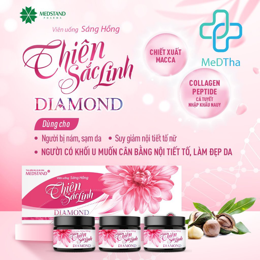 Thiên Sắc Linh - Làm Đẹp Da, Trắng Da, Chống Lão Hóa, Cân Bằng Nội Tiết Tố, Giảm Khô Hạn (3 lọ x 15 viên) [Chính Hãng]