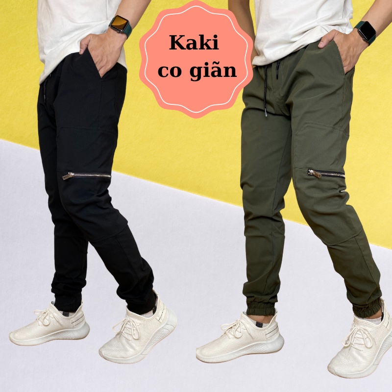 Quần nam Jogger kaki, siêu co giãn, chất mát mịn, siêu thoáng