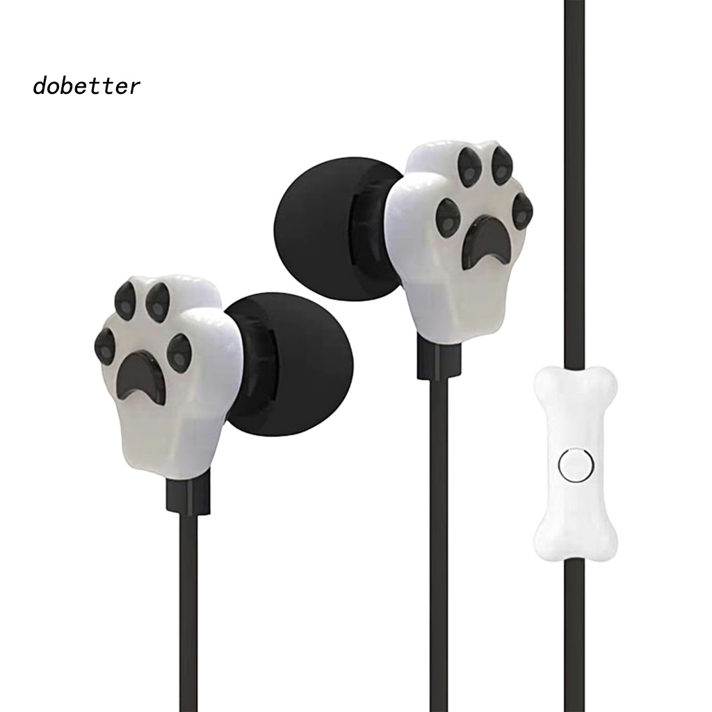 Tai Nghe Nhét Tai Jack 3.5mm Có Micro Âm Thanh Siêu Trầm Thiết Kế Hình Chân Mèo Dễ Thương