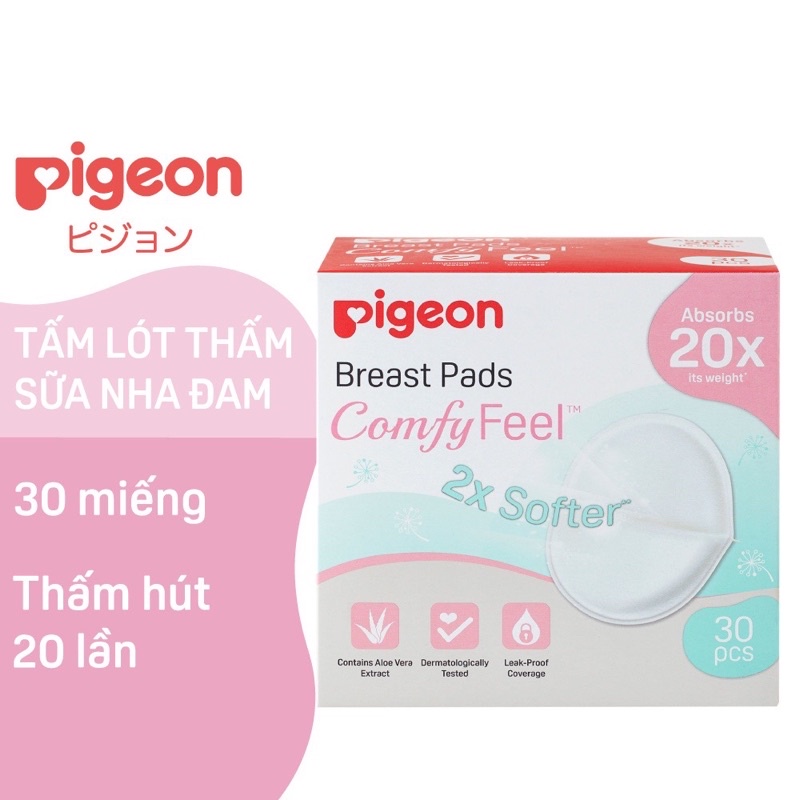 Lót thấm sữa nha đam Pigeon - Hộp 30 miếng