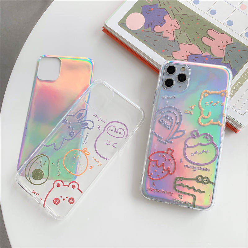 Ốp điện thoại silicone trong suốt họa tiết đa dạng thời trang thích hợp cho Iphone 11pro X Se2 Xr 7 8plus Xsmax 6s