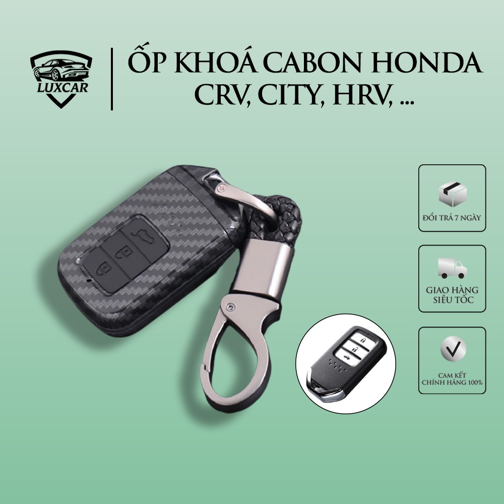 Ốp khoá Carbon LUXCAR cao cấp Honda (CRV, HRV, JAZZ, ACCORD, CITY)