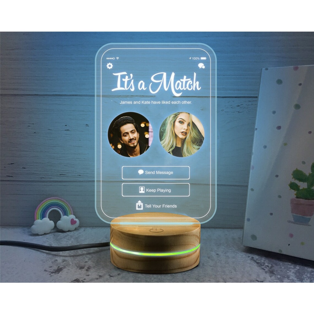 Đèn led 3D Thegioipuzzle thiết kế theo yêu cầu tặng sinh nhật, 14/2,08/3...quà cưới