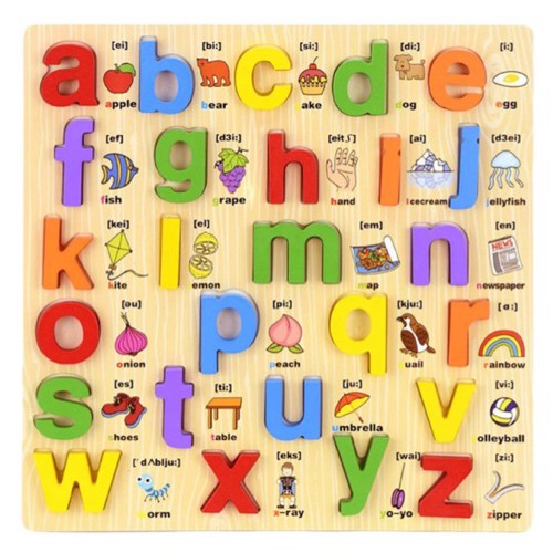 Bảng Học Chữ Song Ngữ In Hoa Bằng Gỗ Giúp Bé Học Tiếng Anh