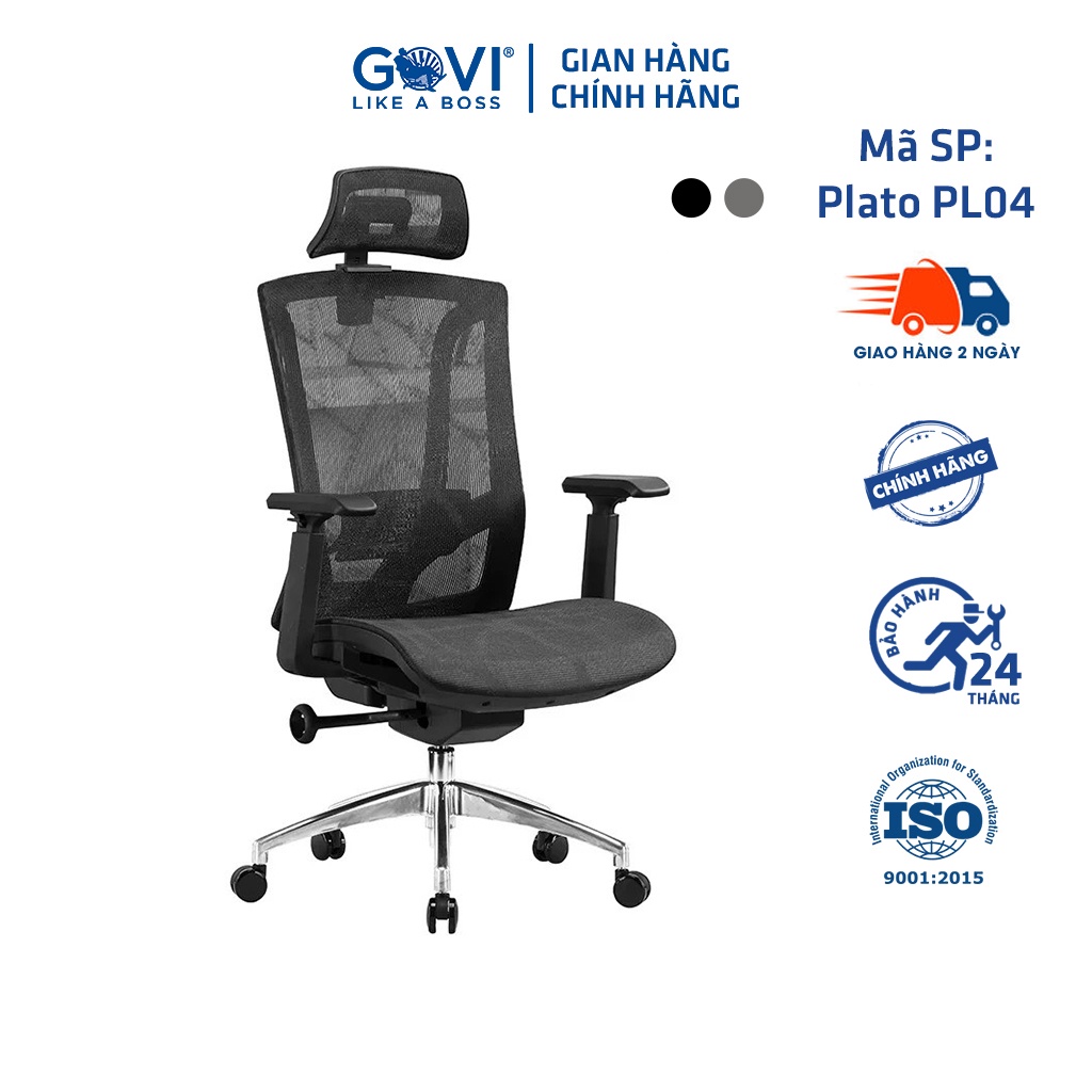 Ghế công thái học GOVI Ergonomic Plato PL04 Thiết kế bảo vệ sức khỏe