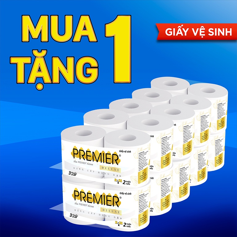 Giấy Vệ Sinh Premier Deluxe đóng cặp - Mua 1 tặng 1