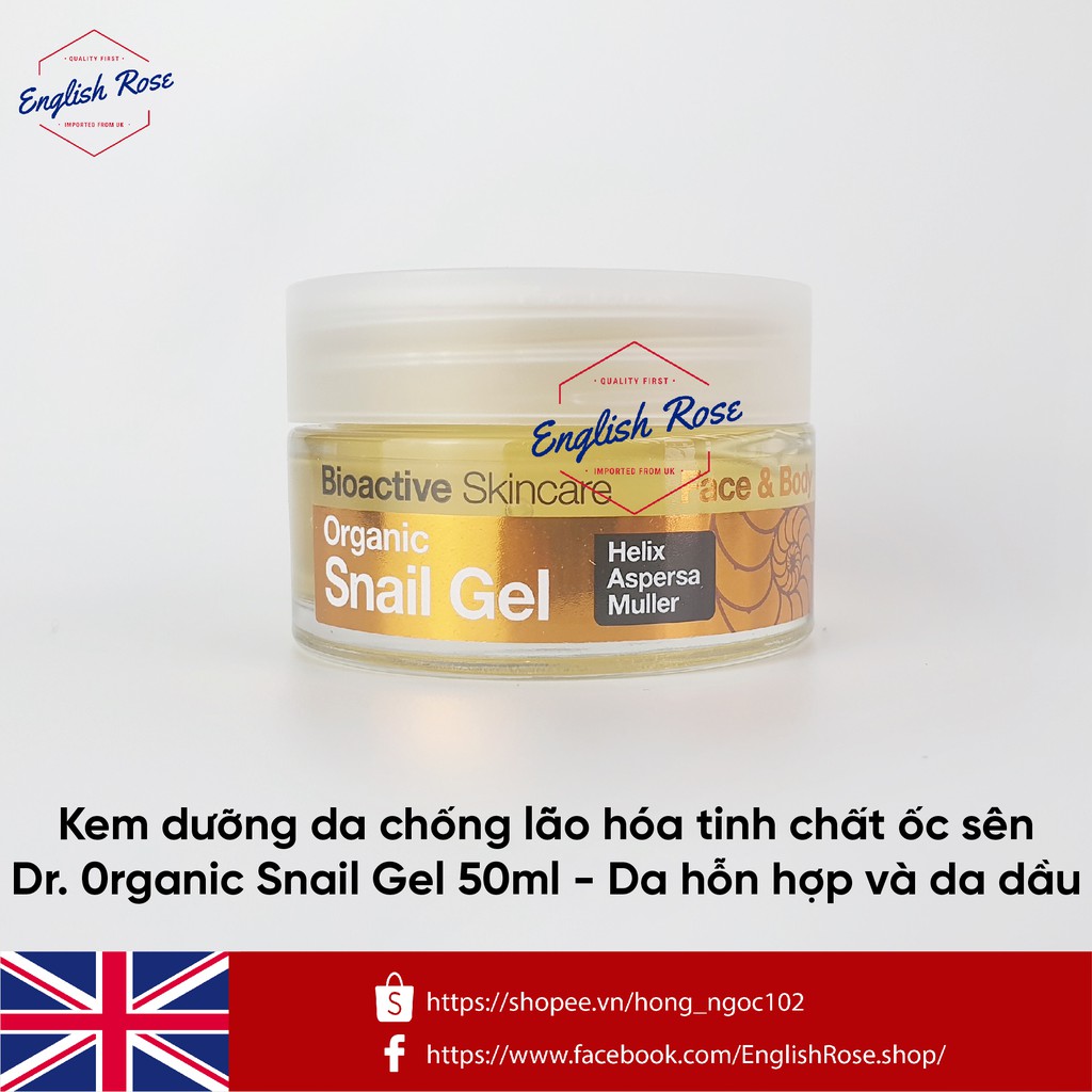 Kem dưỡng da chống lão hóa tinh chất ốc sên Dr.Organic Snail Gel 50ml