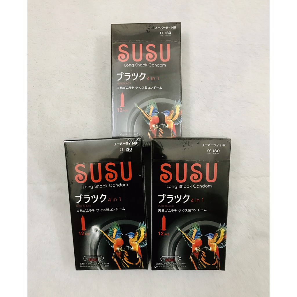 Bao Cao Su Susu Nhật Bản 4 In 1 Phát Hiện Bệnh Tình Dục, kéo dài thời gian tăng khoái cảm