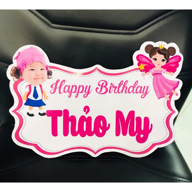 Bảng tên bé kèm chibi- [Phụ kiện trang trí sinh nhật]