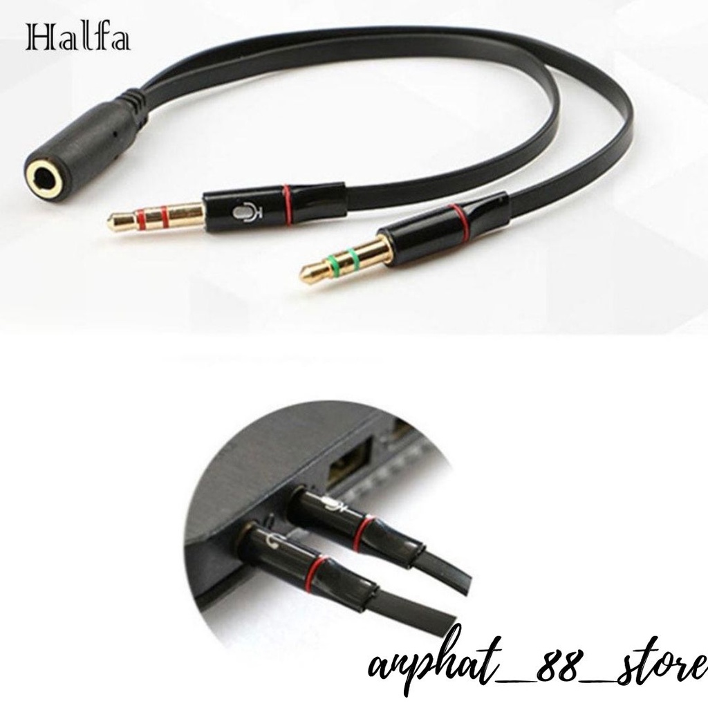 DÂY CHUYỂN ĐỔI TAI NGHE SANG 2 CỔNG AUDIO VÀ MIC