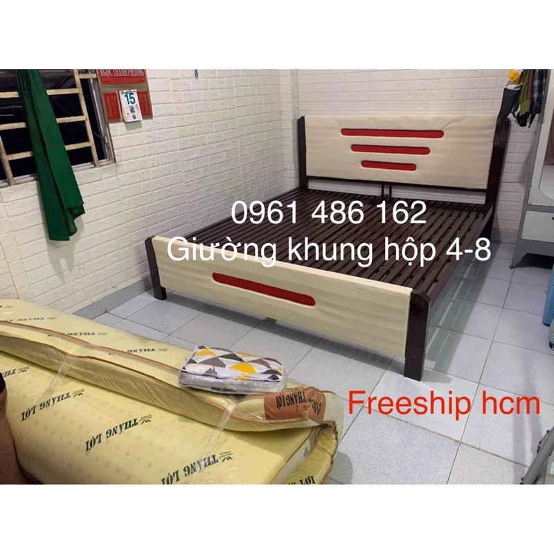 Giường khung hộp 4x8 cao cấp - bảo hành 2 năm - freeship hcm