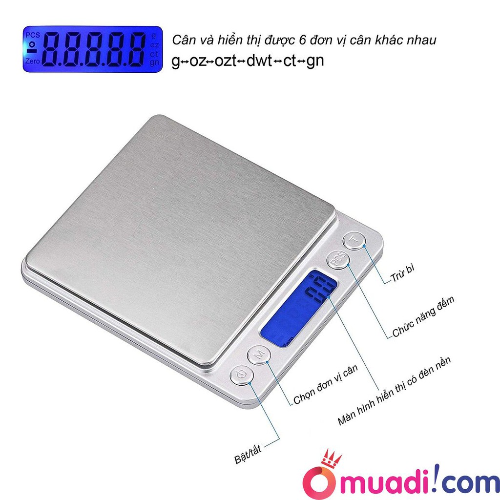 Cân tiểu ly I-2000, cân điện tử cân tối đa 3000g/0.1g