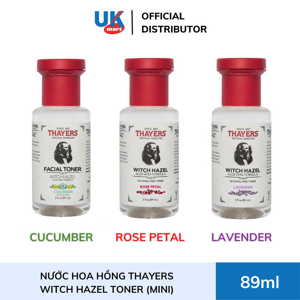 Nước Hoa Hồng Cao Cấp Thayers Witch Hazel Toner Mini 89ML